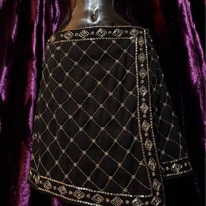 Embellished Black Full Beaded Skirt